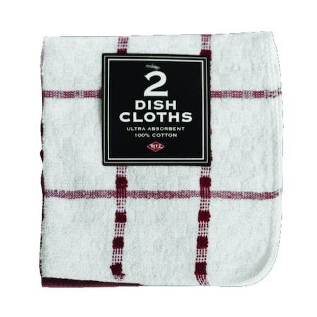 Ritz Ritz Paprika Cotton Check/Solid Dish Cloth 2 pk 27583